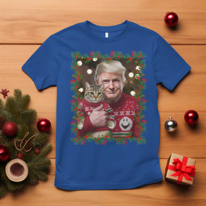 Funny Trump Cat Christmas Mistletoe T Shirt TS11 Royal Blue Print Your Wear