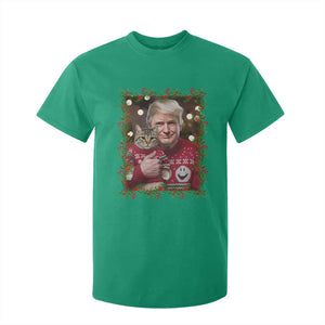 Funny Trump Cat Christmas Mistletoe T Shirt For Kid TS11 Irish Green Print Your Wear