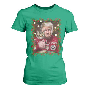 Funny Trump Cat Christmas Mistletoe T Shirt For Women TS11 Irish Green Print Your Wear