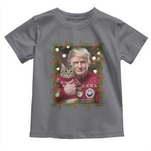 Funny Trump Cat Christmas Mistletoe Toddler T Shirt TS11 Charcoal Print Your Wear