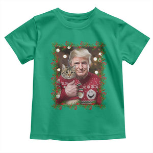 Funny Trump Cat Christmas Mistletoe Toddler T Shirt TS11 Irish Green Print Your Wear