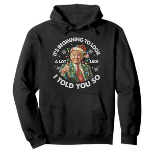 Funny Trump Christmas Hoodie It's Beginning To Look A Lot Like I Told You So Santa Trump TS11 Black Print Your Wear