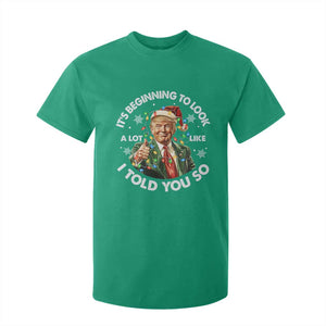 Funny Trump Christmas T Shirt For Kid It's Beginning To Look A Lot Like I Told You So Santa Trump TS11 Irish Green Print Your Wear