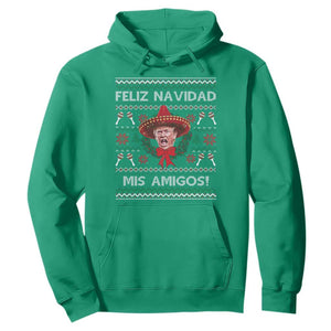 Funny Trump Mexico Christmas Hoodie Feliz Navidad Mis Amigos Sombrero Xmas TS11 Irish Green Print Your Wear