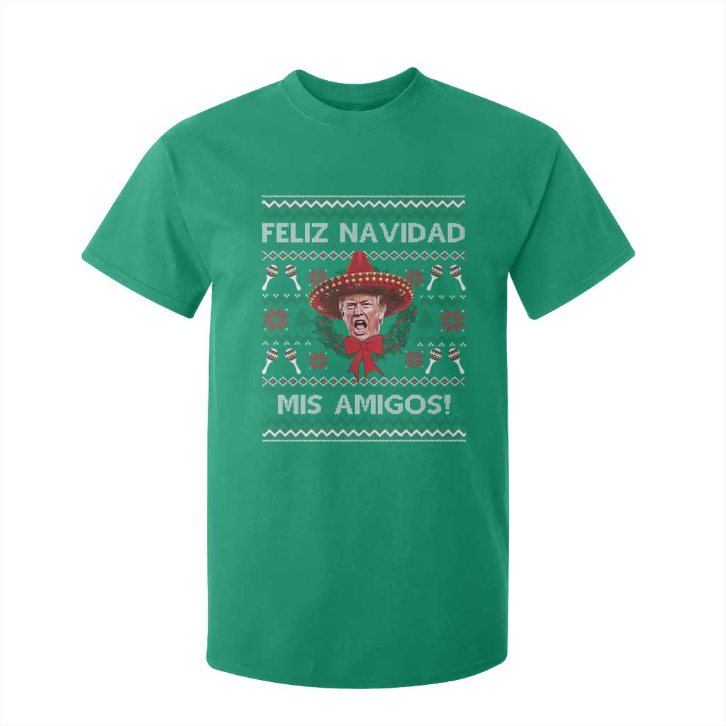 Funny Trump Mexico Christmas T Shirt For Kid Feliz Navidad Mis Amigos Sombrero Xmas TS11 Irish Green Print Your Wear