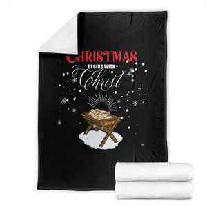 Christmas Begins With Christ Throw Blanket Christian Christmas Jesus God TS11 Black Print Your Wear