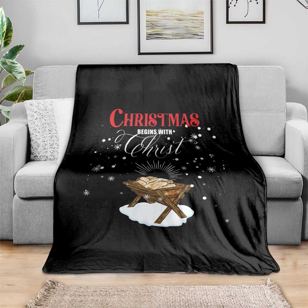 Christmas Begins With Christ Throw Blanket Christian Christmas Jesus God TS11 Print Your Wear