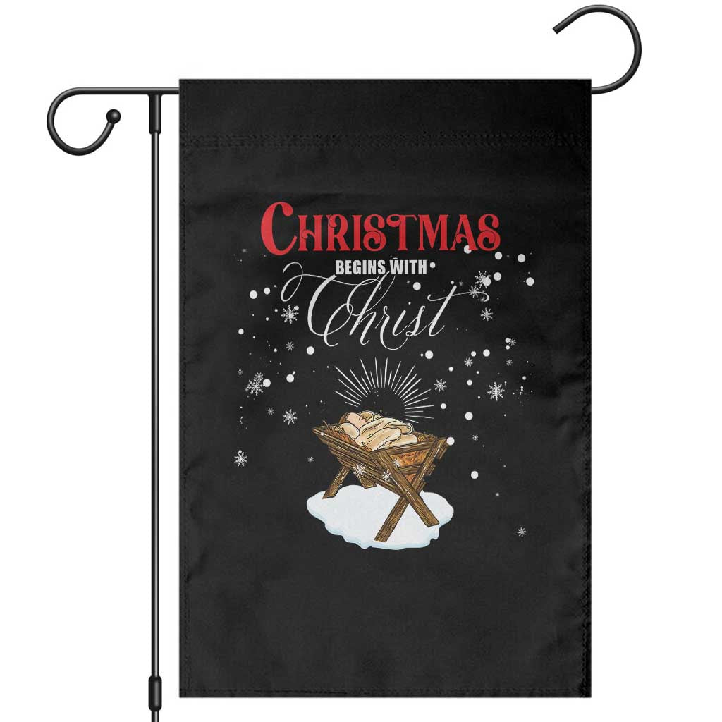 Christmas Begins With Christ Garden Flag Christian Christmas Jesus God TS11 Black Print Your Wear