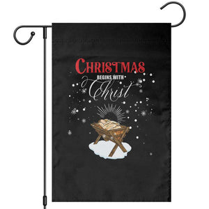 Christmas Begins With Christ Garden Flag Christian Christmas Jesus God TS11 Black Print Your Wear