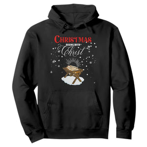 Christmas Begins With Christ Hoodie Christian Christmas Jesus God TS11 Black Print Your Wear