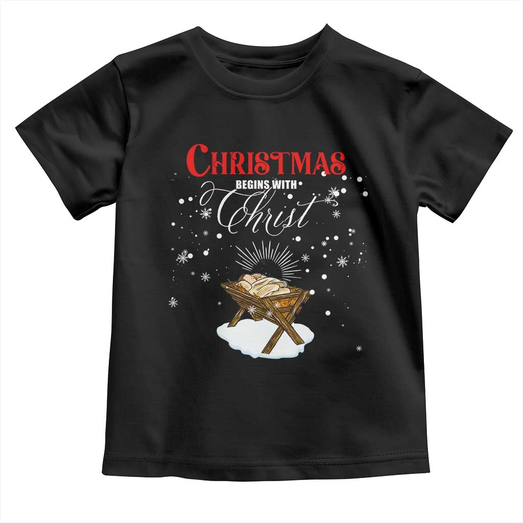 Christmas Begins With Christ Toddler T Shirt Christian Christmas Jesus God TS11 Black Print Your Wear