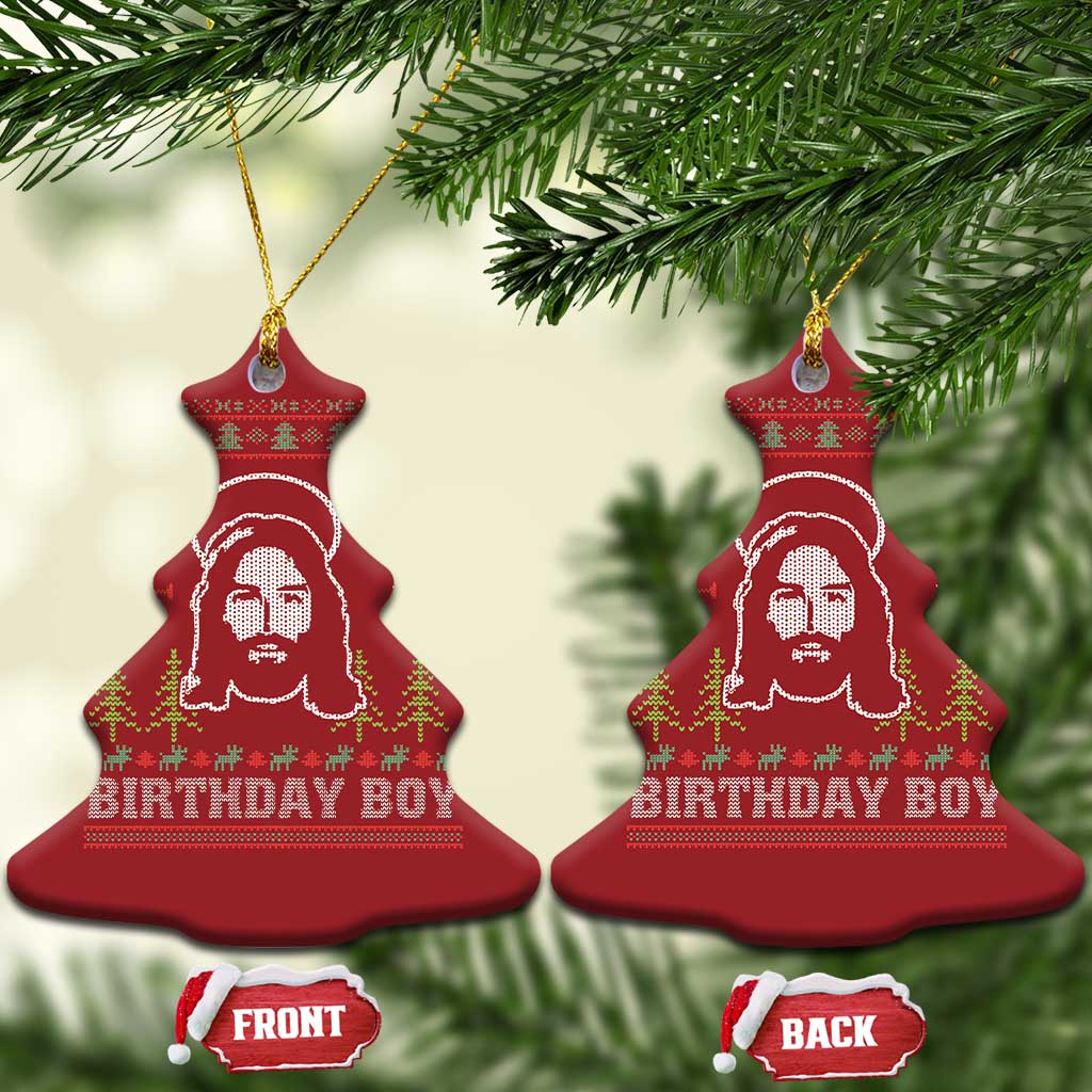 Funny Christian Xmas Christmas Ornament Birthday Boy Jesus God Xmas Tree Angels TS11 Christmas Tree Red Print Your Wear