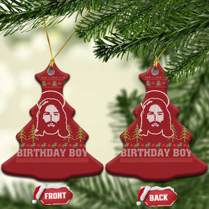 Funny Christian Xmas Christmas Ornament Birthday Boy Jesus God Xmas Tree Angels TS11 Christmas Tree Red Print Your Wear