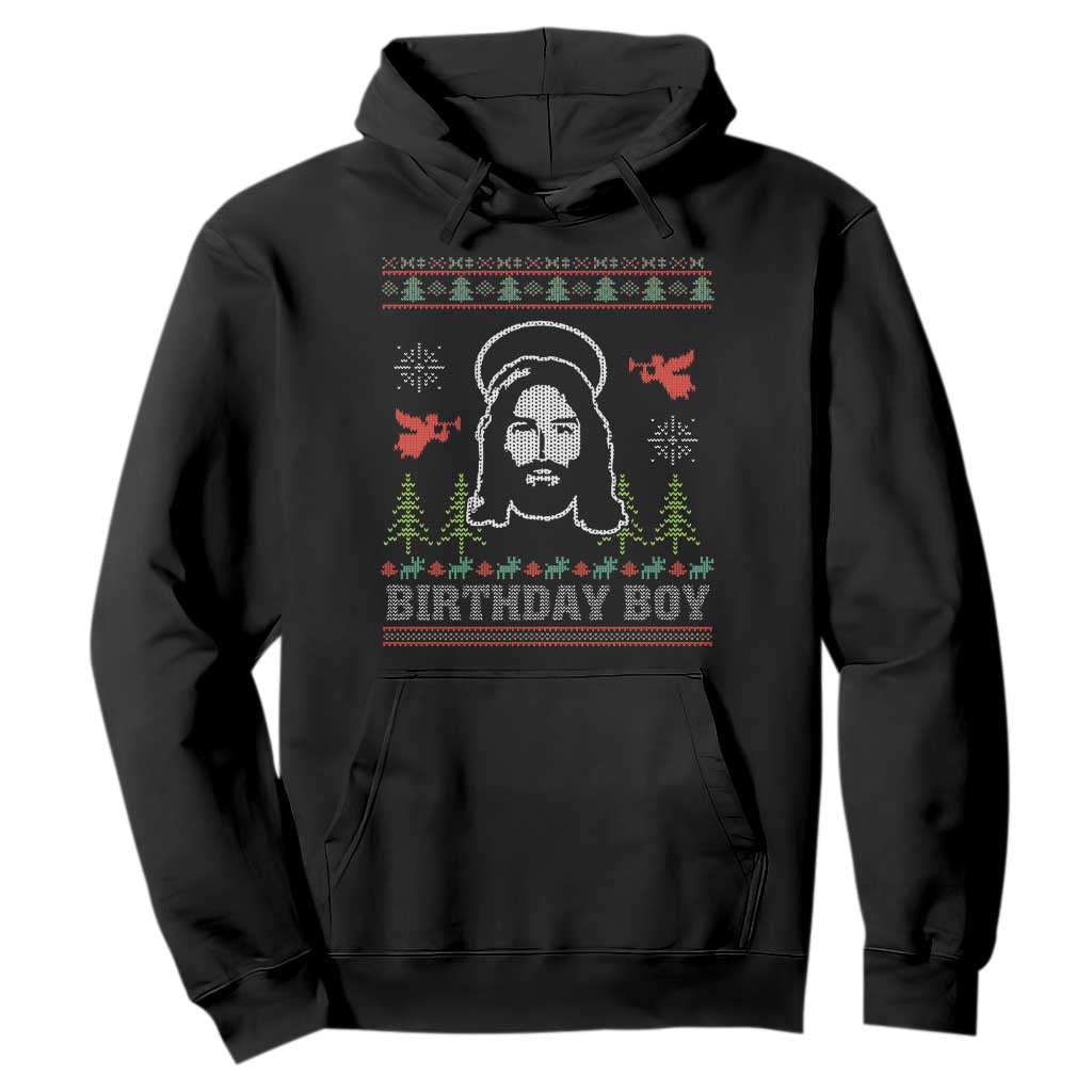 Funny Christian Christmas Hoodie Birthday Boy Jesus God Xmas Tree Angels TS11 Black Print Your Wear