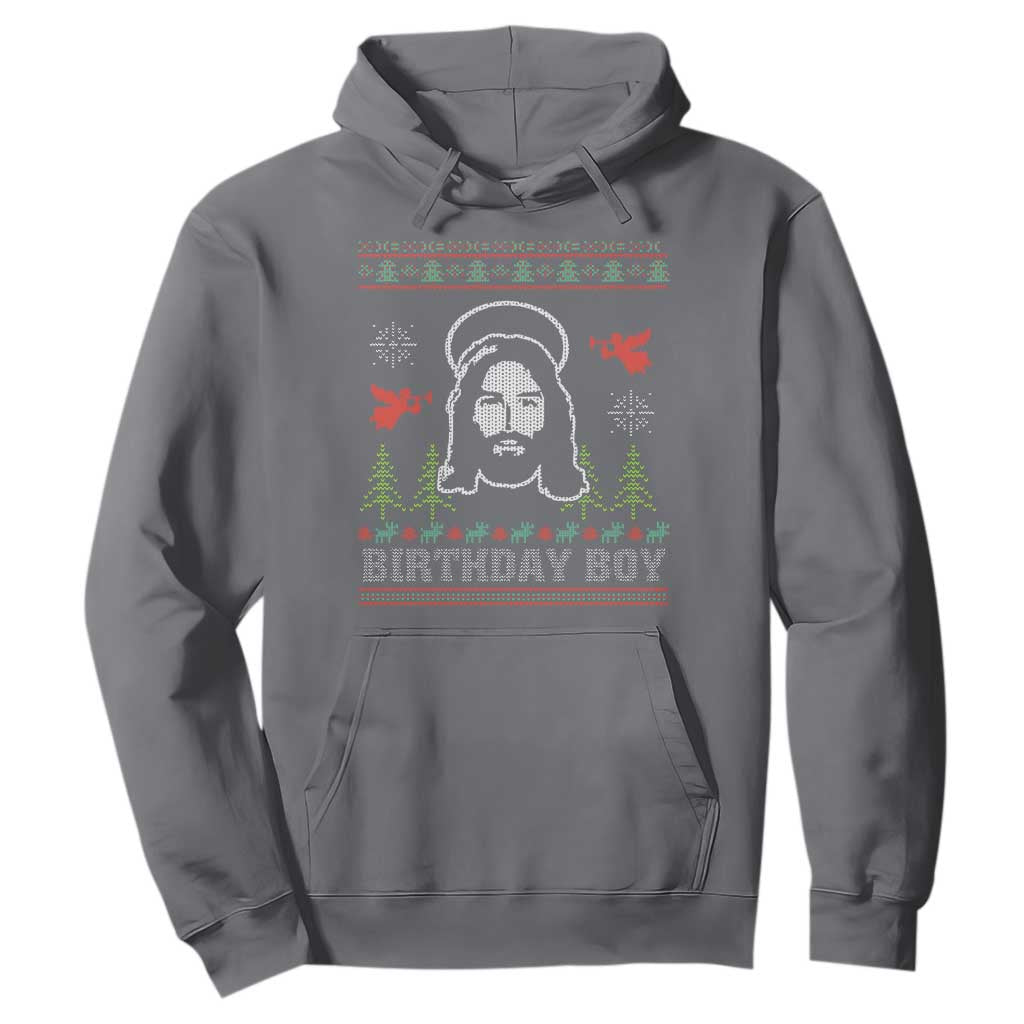Funny Christian Christmas Hoodie Birthday Boy Jesus God Xmas Tree Angels TS11 Charcoal Print Your Wear