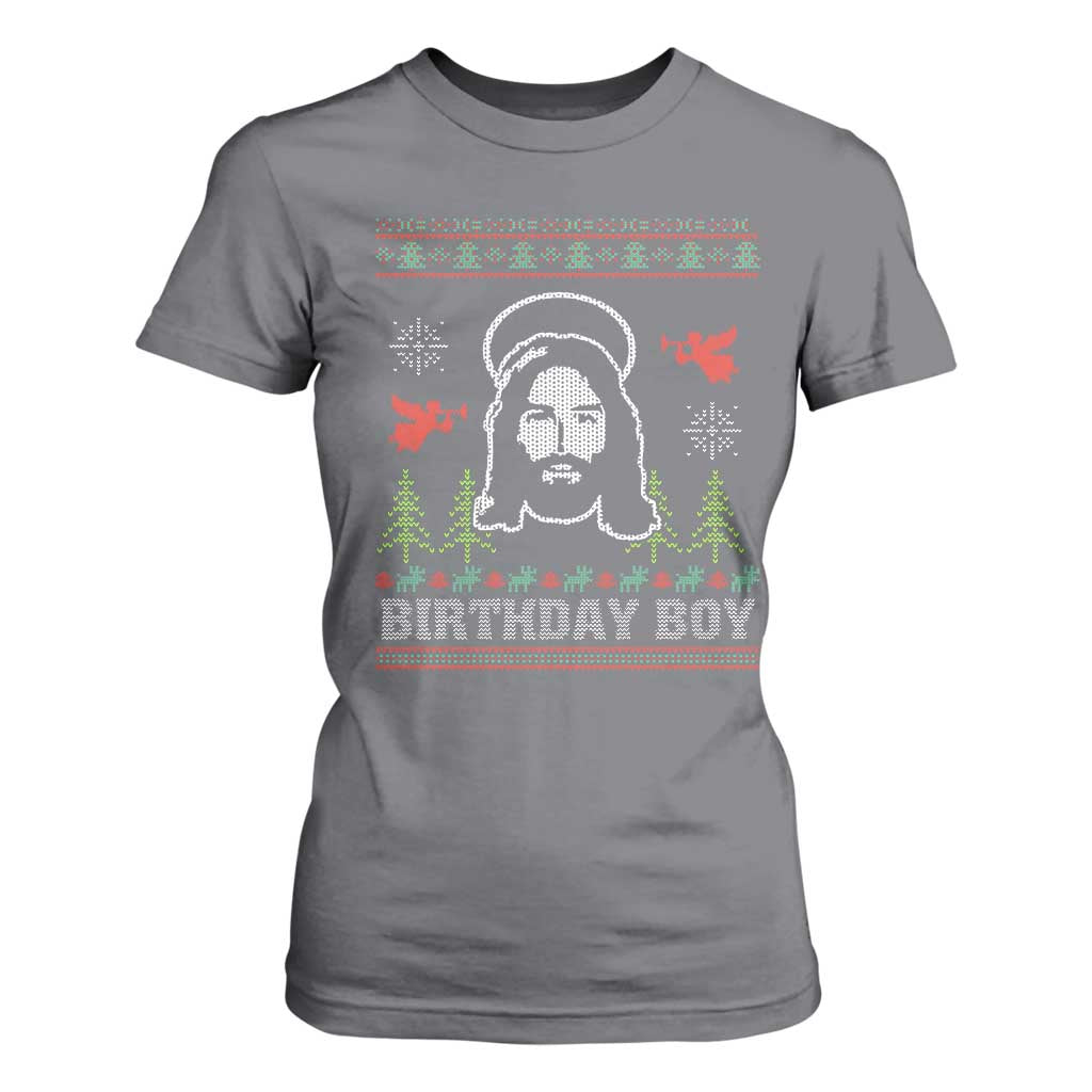 Funny Christian Christmas T Shirt For Women Birthday Boy Jesus God Xmas Tree Angels TS11 Charcoal Print Your Wear