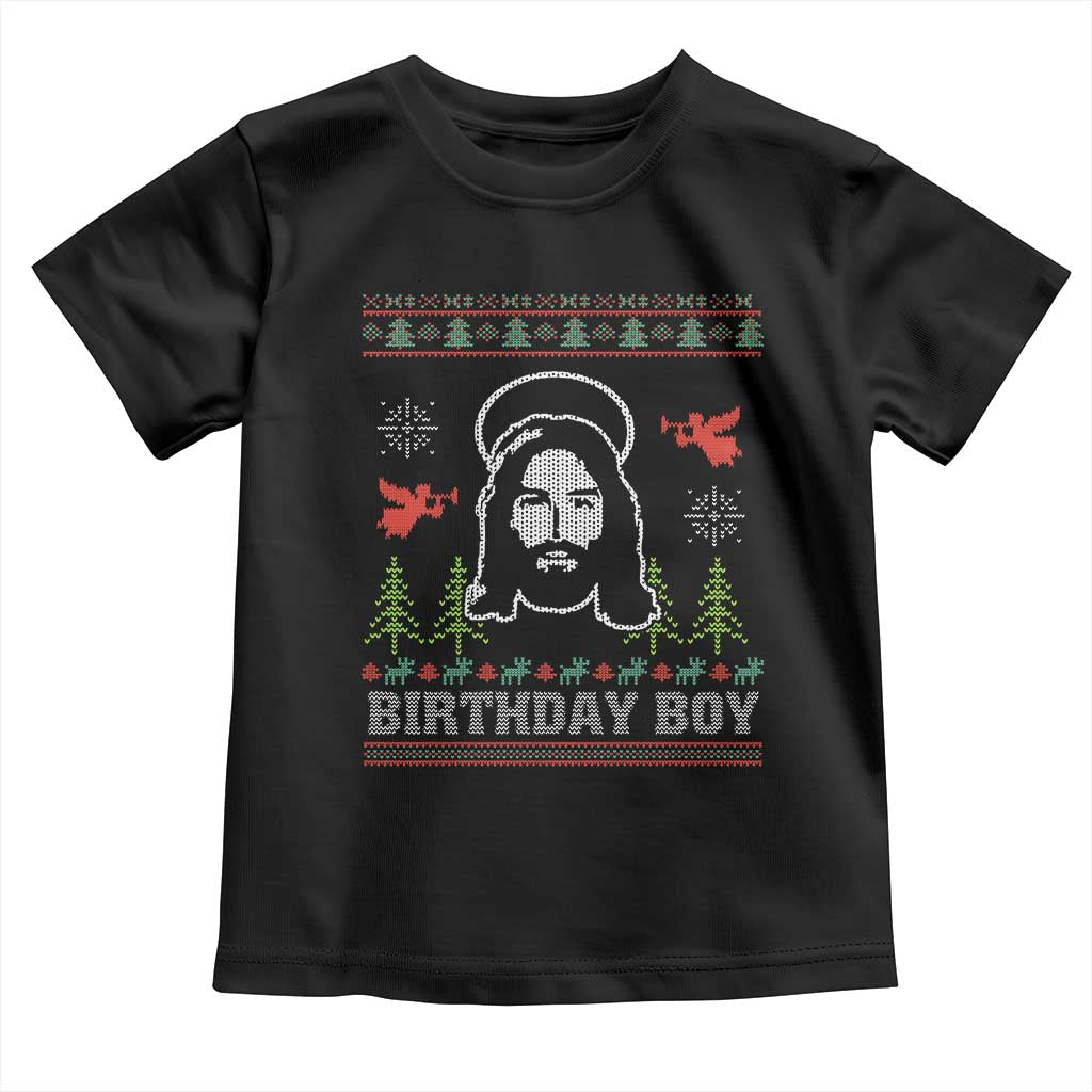 Funny Christian Christmas Toddler T Shirt Birthday Boy Jesus God Xmas Tree Angels TS11 Black Print Your Wear
