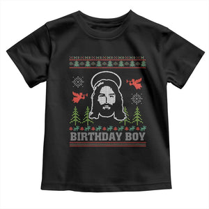 Funny Christian Christmas Toddler T Shirt Birthday Boy Jesus God Xmas Tree Angels TS11 Black Print Your Wear