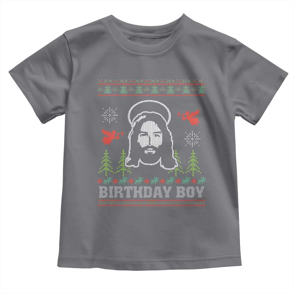 Funny Christian Christmas Toddler T Shirt Birthday Boy Jesus God Xmas Tree Angels TS11 Charcoal Print Your Wear