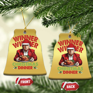 Funny Trump Xmas Christmas Ornament Winner Winner Christmas Dinner Santa Trump Turkey TS11 Bell Flake Gold Print Your Wear