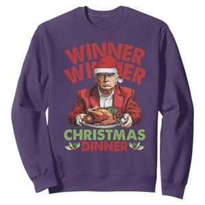 Funny Trump Christmas Sweatshirt Winner Winner Christmas Dinner Santa Trump Turkey TS11 Purple Print Your Wear