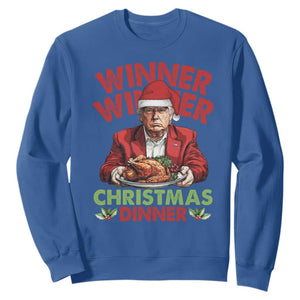 Funny Trump Christmas Sweatshirt Winner Winner Christmas Dinner Santa Trump Turkey TS11 Royal Blue Print Your Wear