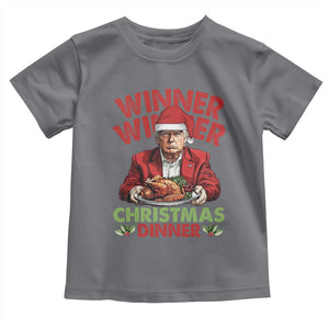 Funny Trump Christmas Toddler T Shirt Winner Winner Christmas Dinner Santa Trump Turkey TS11 Charcoal Print Your Wear