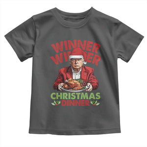 Funny Trump Christmas Toddler T Shirt Winner Winner Christmas Dinner Santa Trump Turkey TS11 Dark Heather Print Your Wear