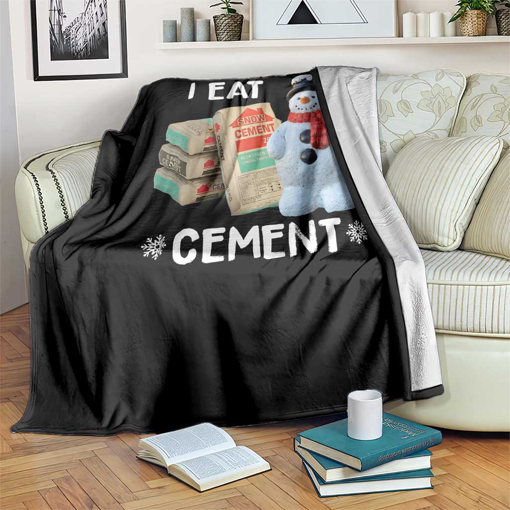 Funny Christmas I Eat Cement Throw Blanket Snowman Snow Cement Oddly Specific Dank Meme TS11 Print Your Wear