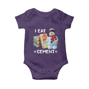 Funny Christmas I Eat Cement Baby Onesie Snowman Snow Cement Oddly Specific Dank Meme TS11 Purple Print Your Wear