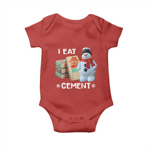 Funny Christmas I Eat Cement Baby Onesie Snowman Snow Cement Oddly Specific Dank Meme TS11 Red Print Your Wear