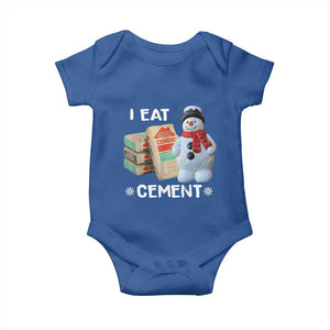 Funny Christmas I Eat Cement Baby Onesie Snowman Snow Cement Oddly Specific Dank Meme TS11 Royal Blue Print Your Wear