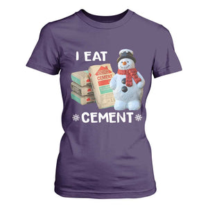 Funny Christmas I Eat Cement T Shirt For Women Snowman Snow Cement Oddly Specific Dank Meme TS11 Purple Print Your Wear