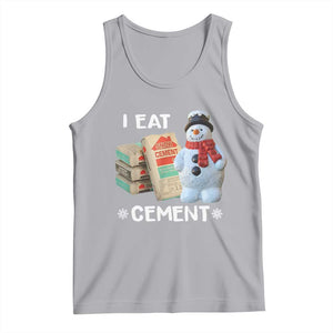 Funny Christmas I Eat Cement Tank Top Snowman Snow Cement Oddly Specific Dank Meme TS11 Athletic Heather Print Your Wear