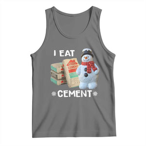 Funny Christmas I Eat Cement Tank Top Snowman Snow Cement Oddly Specific Dank Meme TS11 Black Heather Print Your Wear