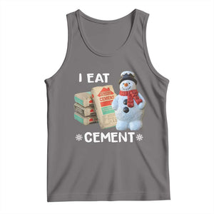 Funny Christmas I Eat Cement Tank Top Snowman Snow Cement Oddly Specific Dank Meme TS11 Deep Heather Print Your Wear