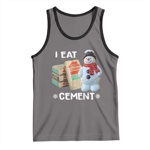 Funny Christmas I Eat Cement Tank Top Snowman Snow Cement Oddly Specific Dank Meme TS11 Deep Heather Black Print Your Wear