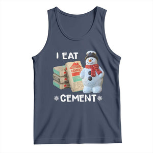 Funny Christmas I Eat Cement Tank Top Snowman Snow Cement Oddly Specific Dank Meme TS11 Navy Print Your Wear