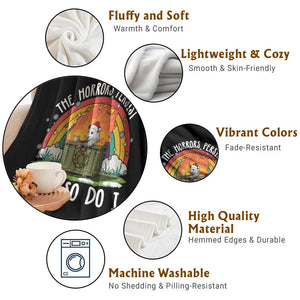 Funny Christmas Opossum Throw Blanket The Horrors Persist But So Do I Dumpster Fire Rainbow TS11 Print Your Wear