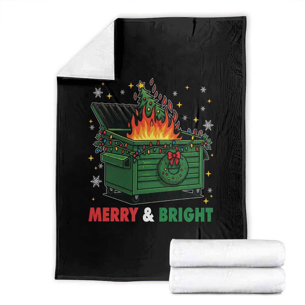 Funny Lil Dumpster Fire Christmas Throw Blanket Merry And Bright Xmas Tree TS11 Black Print Your Wear