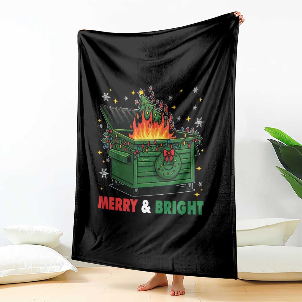 Funny Lil Dumpster Fire Christmas Throw Blanket Merry And Bright Xmas Tree TS11 Print Your Wear