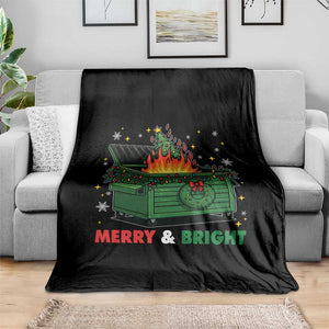 Funny Lil Dumpster Fire Christmas Throw Blanket Merry And Bright Xmas Tree TS11 Print Your Wear