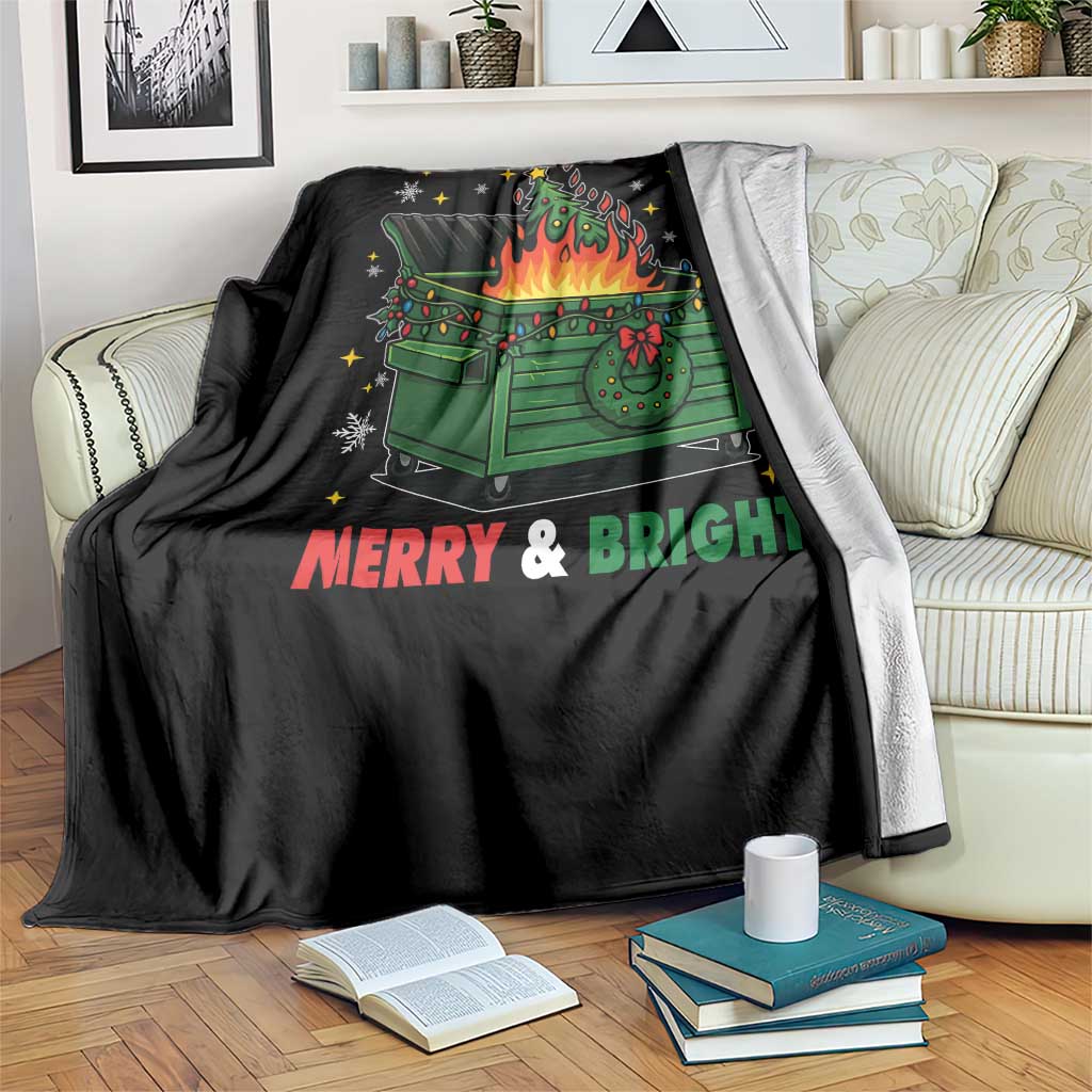 Funny Lil Dumpster Fire Christmas Throw Blanket Merry And Bright Xmas Tree TS11 Print Your Wear