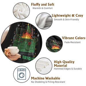 Funny Lil Dumpster Fire Christmas Throw Blanket Merry And Bright Xmas Tree TS11 Print Your Wear