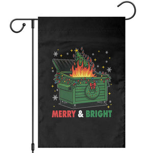 Funny Lil Dumpster Fire Christmas Garden Flag Merry And Bright Xmas Tree TS11 Black Print Your Wear