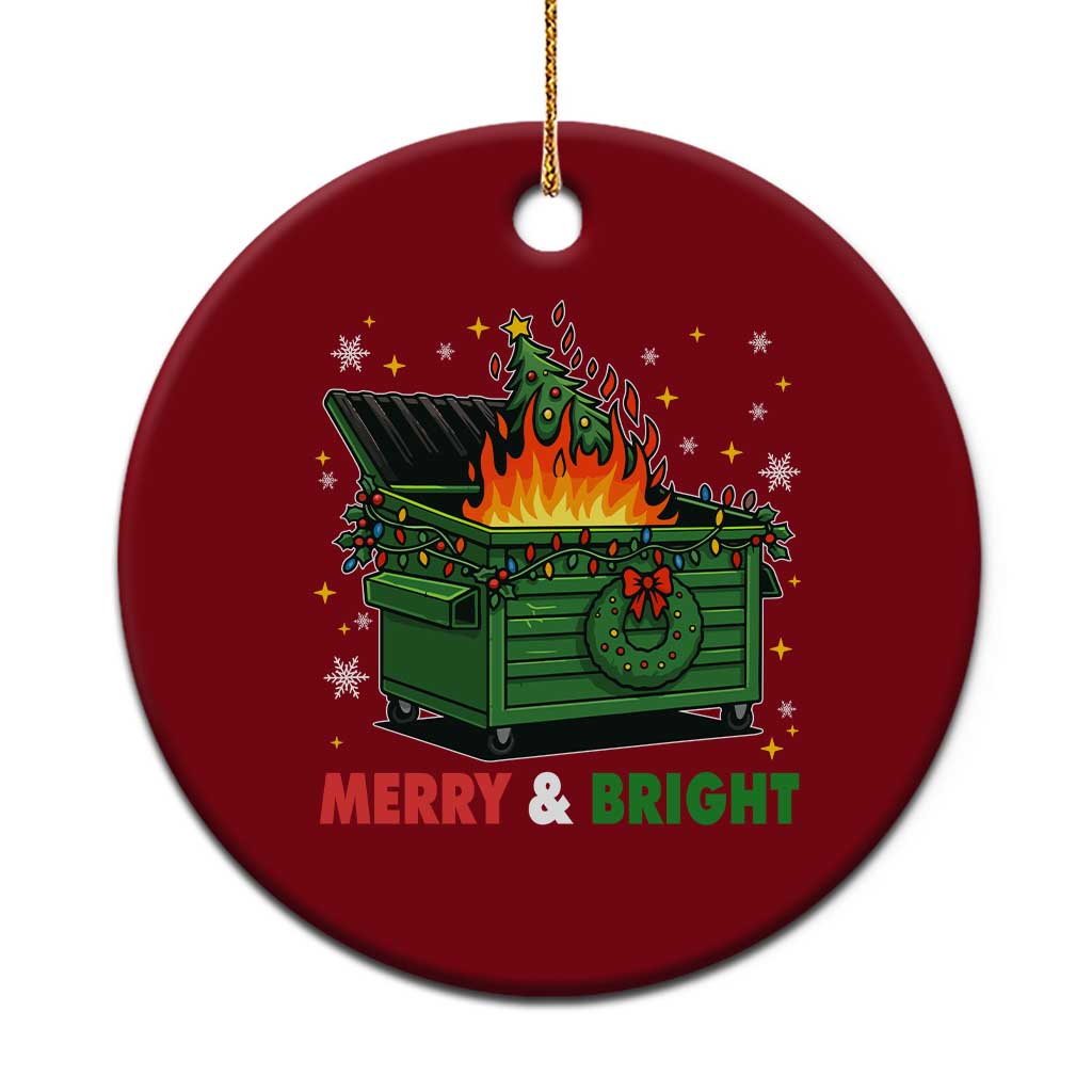 Funny Lil Dumpster Fire Christmas Ceramic Ornament Merry And Bright Xmas Tree TS11 1pc Red Print Your Wear