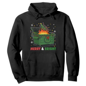 Funny Lil Dumpster Fire Christmas Hoodie Merry And Bright Xmas Tree TS11 Black Print Your Wear
