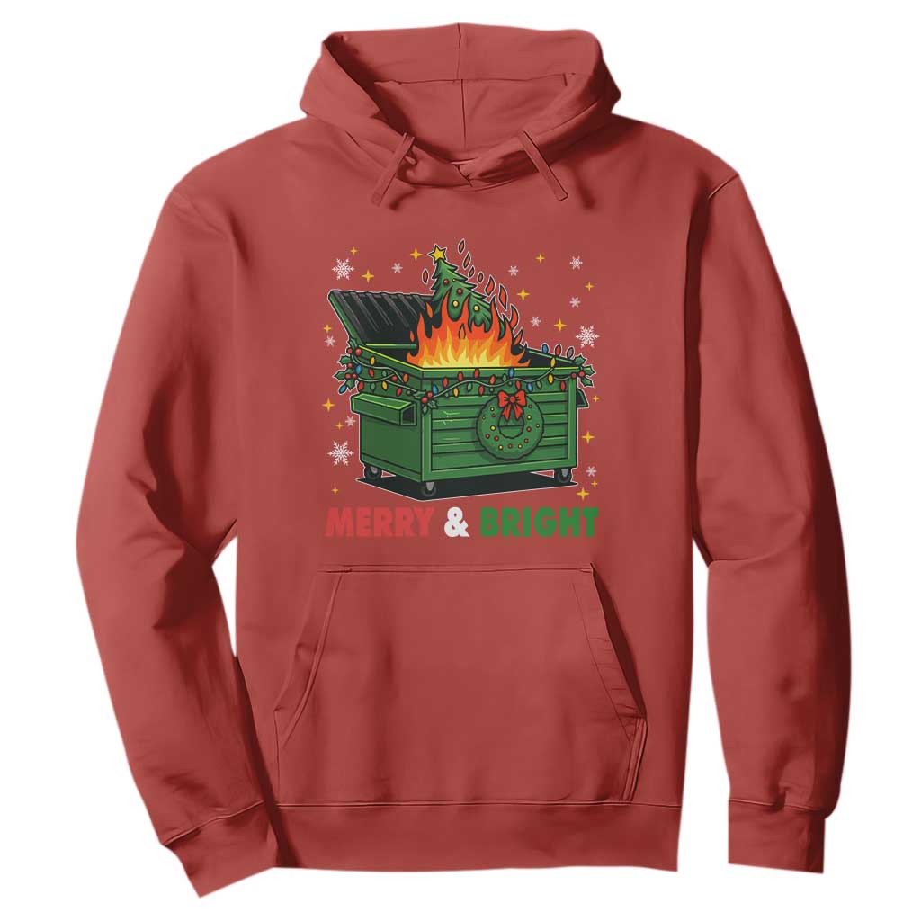 Funny Lil Dumpster Fire Christmas Hoodie Merry And Bright Xmas Tree TS11 Red Print Your Wear