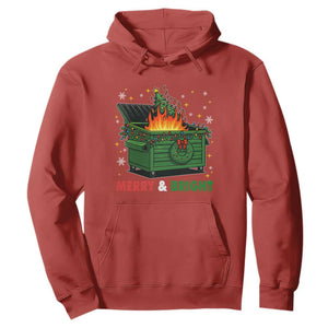 Funny Lil Dumpster Fire Christmas Hoodie Merry And Bright Xmas Tree TS11 Red Print Your Wear