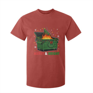 Funny Lil Dumpster Fire Christmas T Shirt For Kid Merry And Bright Xmas Tree TS11 Red Print Your Wear